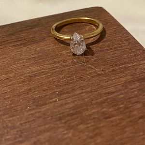 Faux diamond engagement ring